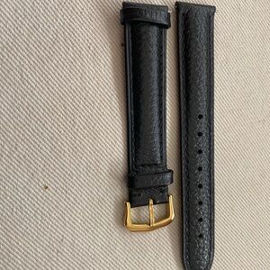 Cartier Black Leather Bracelet with Gold Buckle